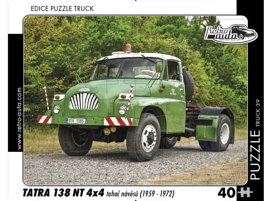 RETRO-AUTA Puzzle TRUCK č.39 Tatra 138 NT 4x4 ťahač návesov (1959 - 1972) 40 dielikov