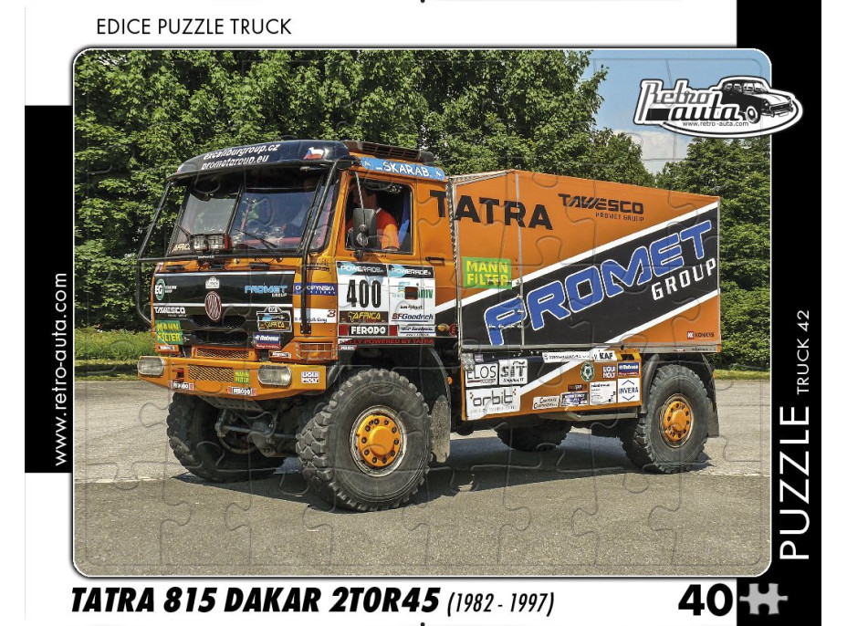 RETRO-AUTA Puzzle TRUCK č.42 Tatra 815 Dakar 2T0R45 (1982 - 1997) 40 dielikov