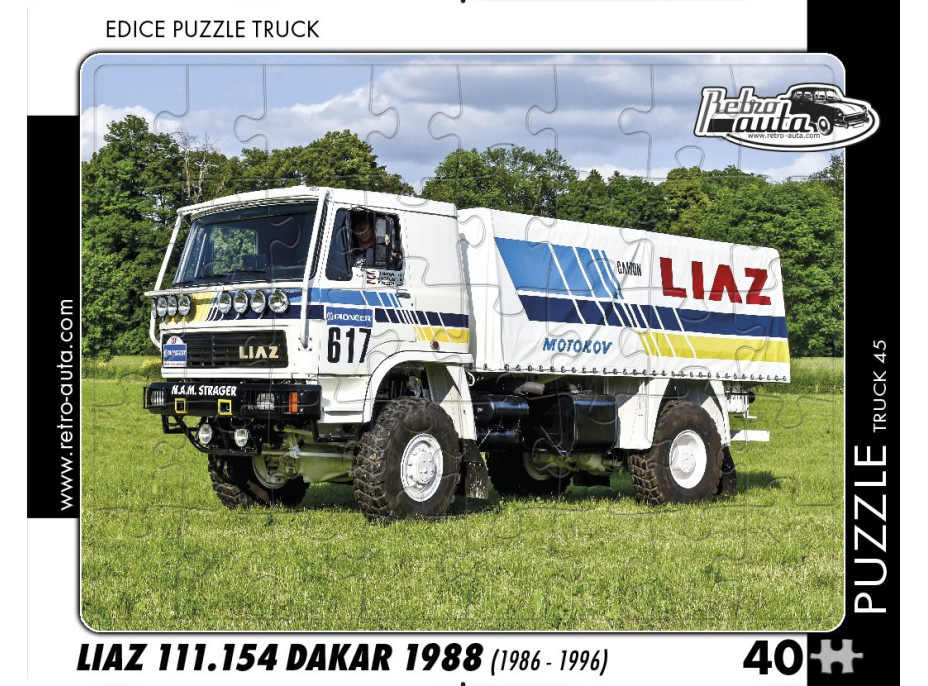 RETRO-AUTA Puzzle TRUCK č.45 Liaz 111.154 Dakar 1988 (1986 - 1996) 40 dielikov