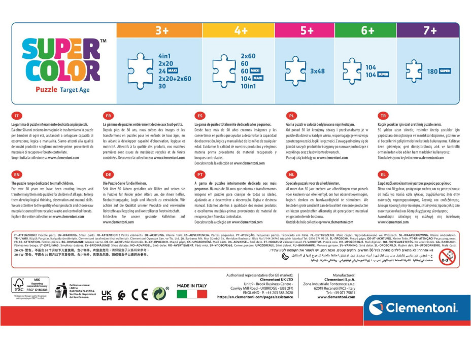 CLEMENTONI Puzzle Veselí jednorožci MAXI 24 dielikov