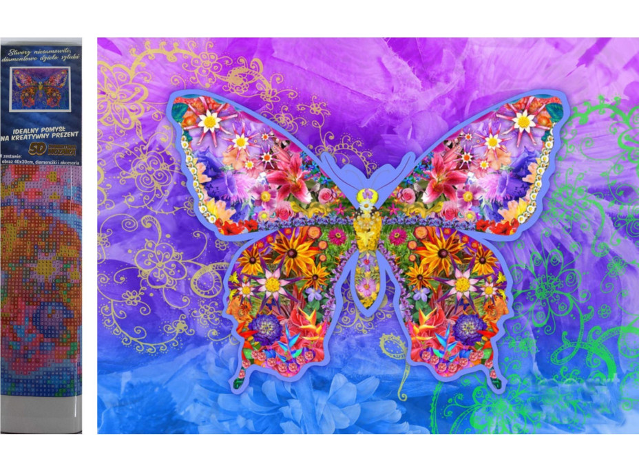 Norimpex Diamantové maľovanie Motýľ 30x40 cm