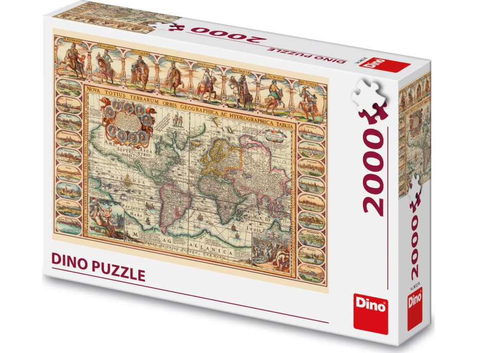 DINO Puzzle Historická mapa sveta 2000 dielikov