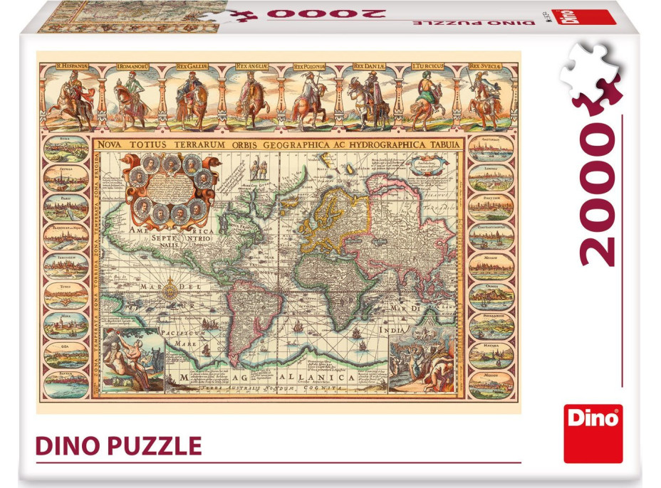 DINO Puzzle Historická mapa sveta 2000 dielikov