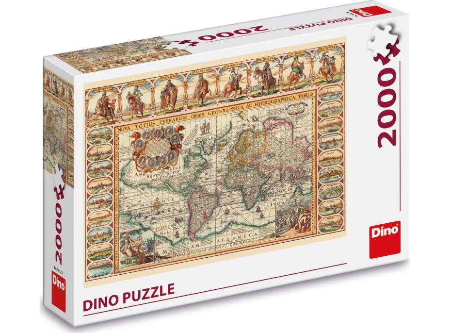 DINO Puzzle Historická mapa sveta 2000 dielikov