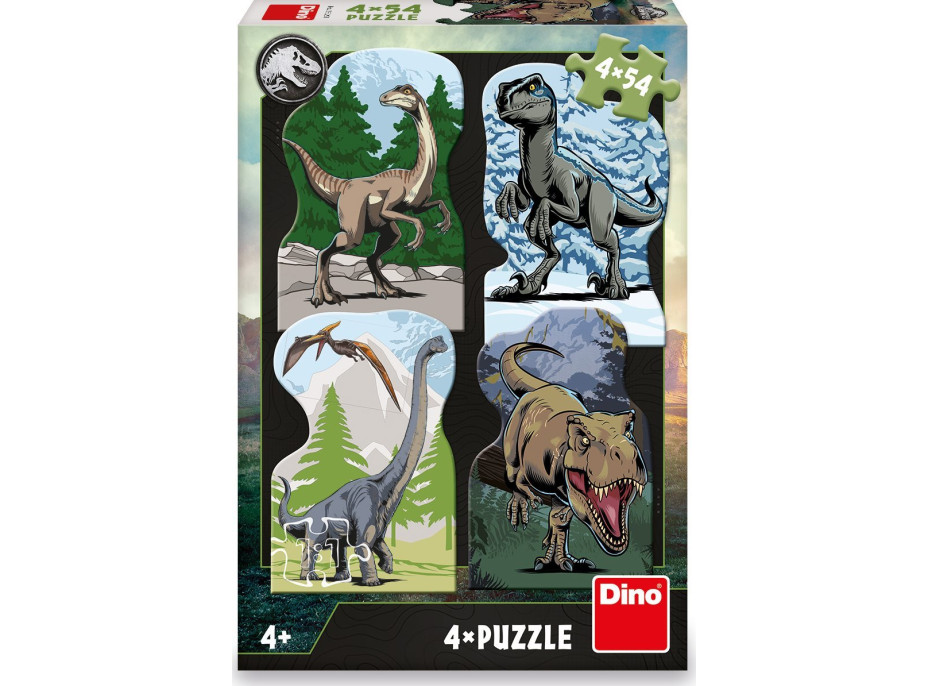 DINO Puzzle Jurský svet 4x54 dielikov