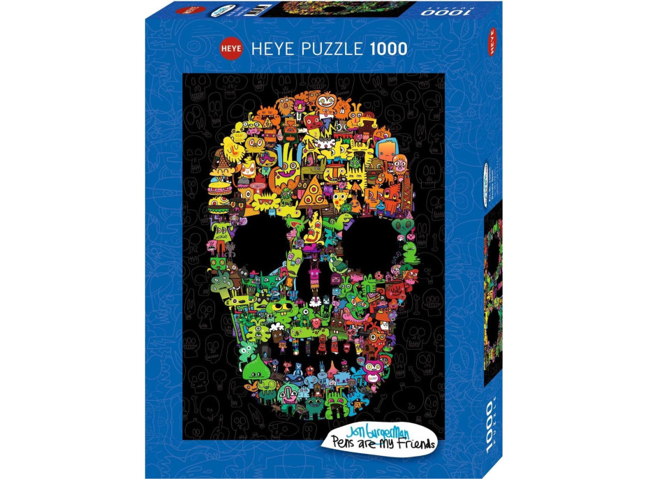 HEYE Puzzle Pens are my Friends: Doodle Skull 1000 dielikov