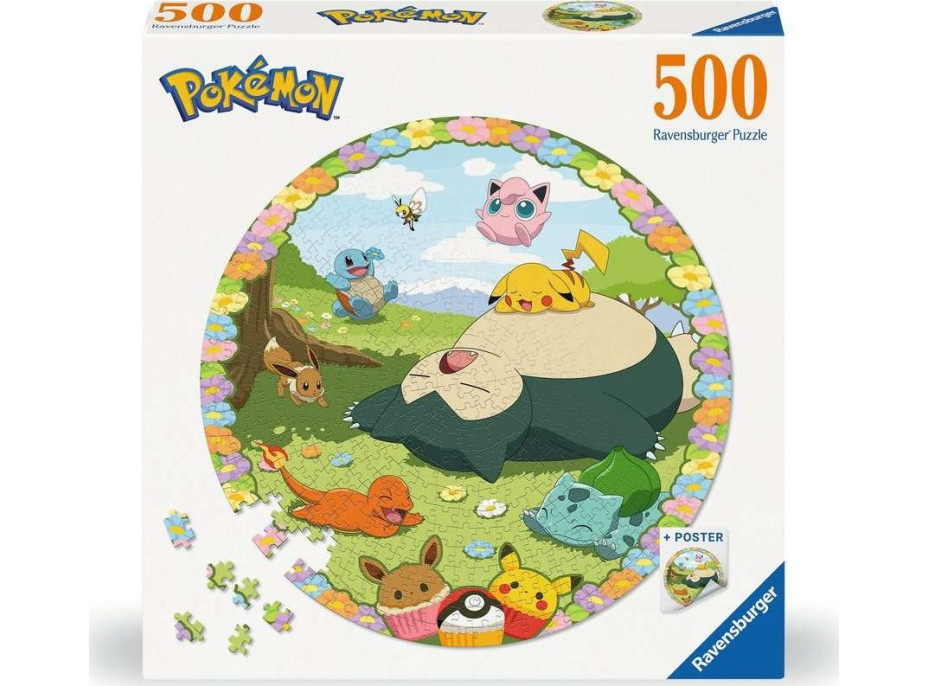 RAVENSBURGER Okrúhle puzzle Roztomilí Pokémoni 500 dielikov