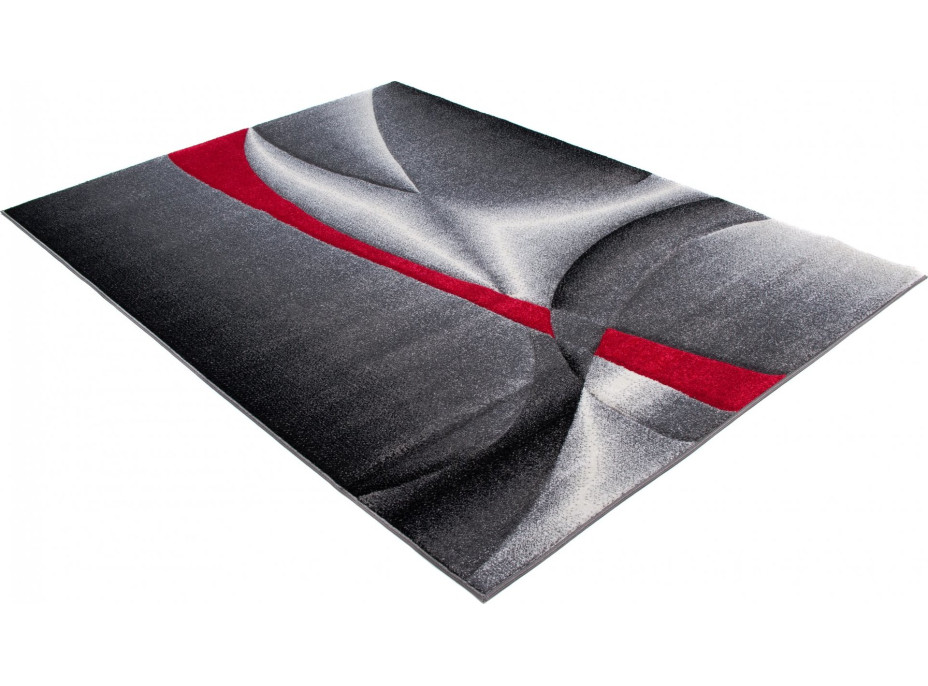 Moderný kusový koberec MATRA tmavo šedý/červený J387A