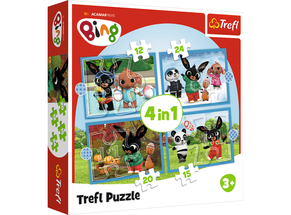 TREFL Puzzle Bing: Ročné obdobie 4v1 (12,15,20,24 dielikov)