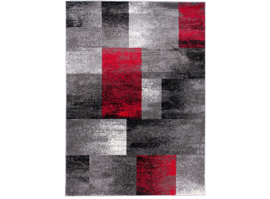 Kusový koberec JAVA Composition - šedý/červený