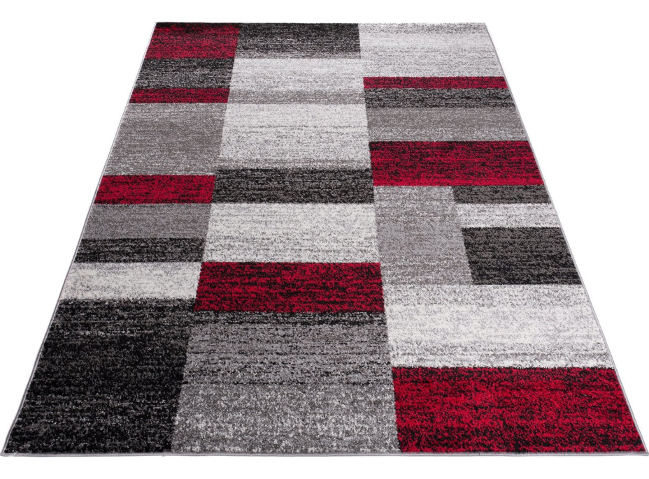 Kusový koberec JAVA Pave - sivý/červený