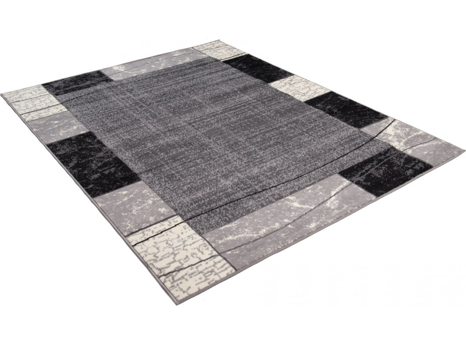 Kusový koberec TAPIS Tiles - tmavo šedý