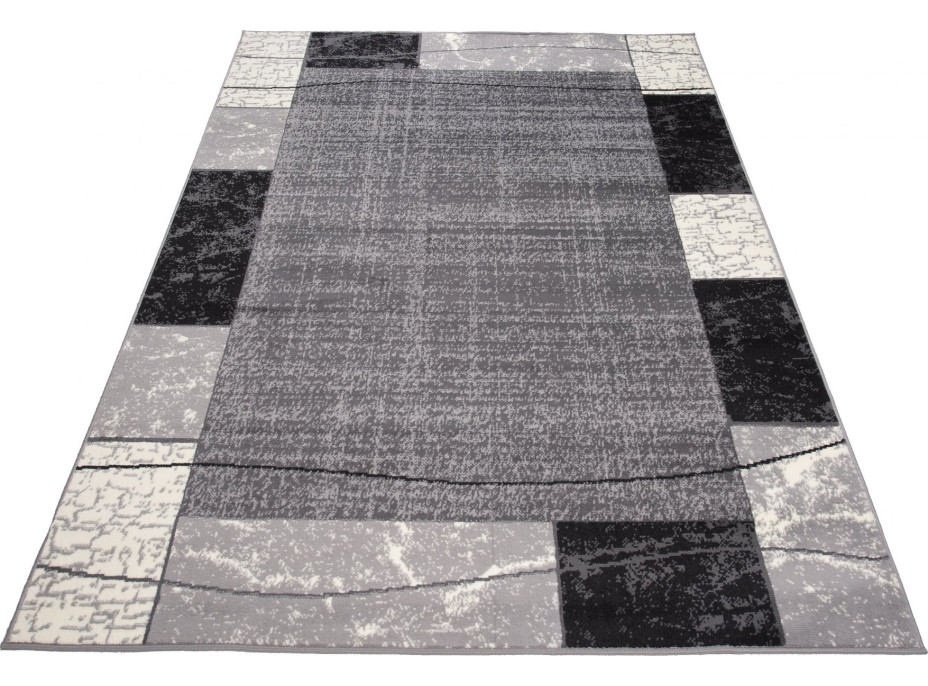 Kusový koberec TAPIS Tiles - tmavo šedý