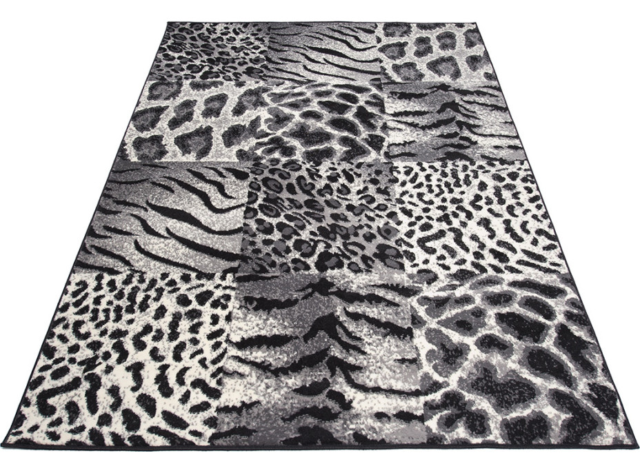 Kusový koberec TAPIS Safari mosaic - šedý/čierny