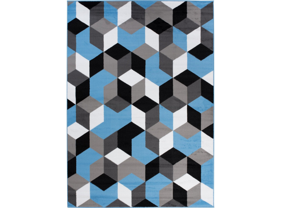 Kusový koberec MAYA Cubes - modrý/šedý