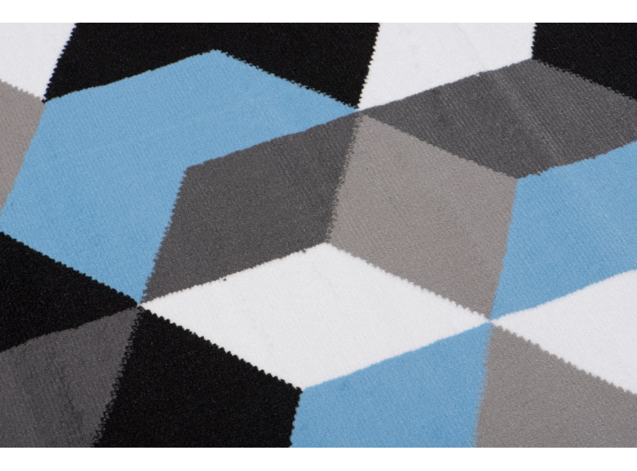 Kusový koberec MAYA Cubes - modrý/šedý