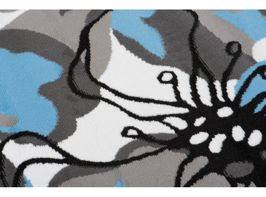Kusový koberec MAYA Flowers - modrý/šedý