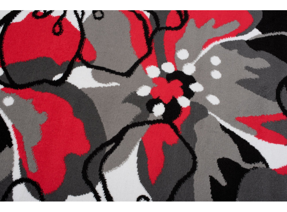 Kusový koberec MAYA Flowers - červený/šedý
