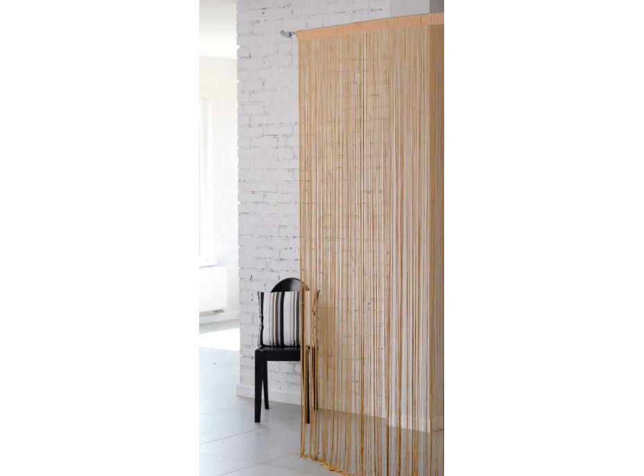 Šnúrkový záves SPAGHETTI 90x280 cm - béžový