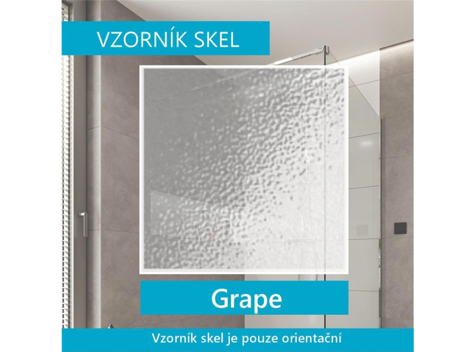 Štvrťkruhový sprchovací kút Kora Lite 90x90 cm - chróm ALU/sklo Grape + vanička z liateho mramoru