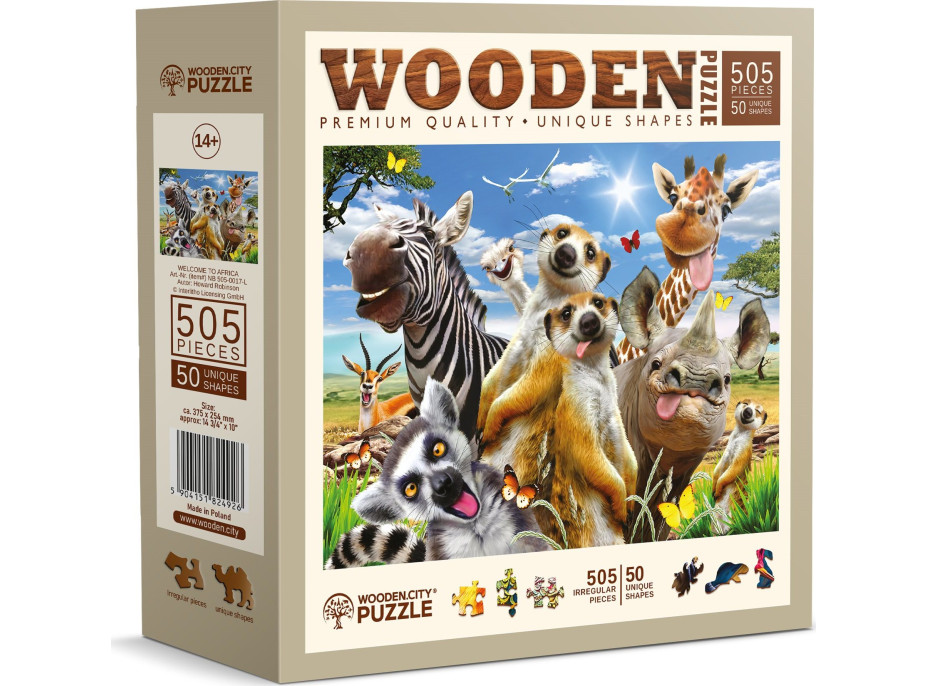 WOODEN CITY Drevené puzzle Vitajte v Afrike 505 dielikov