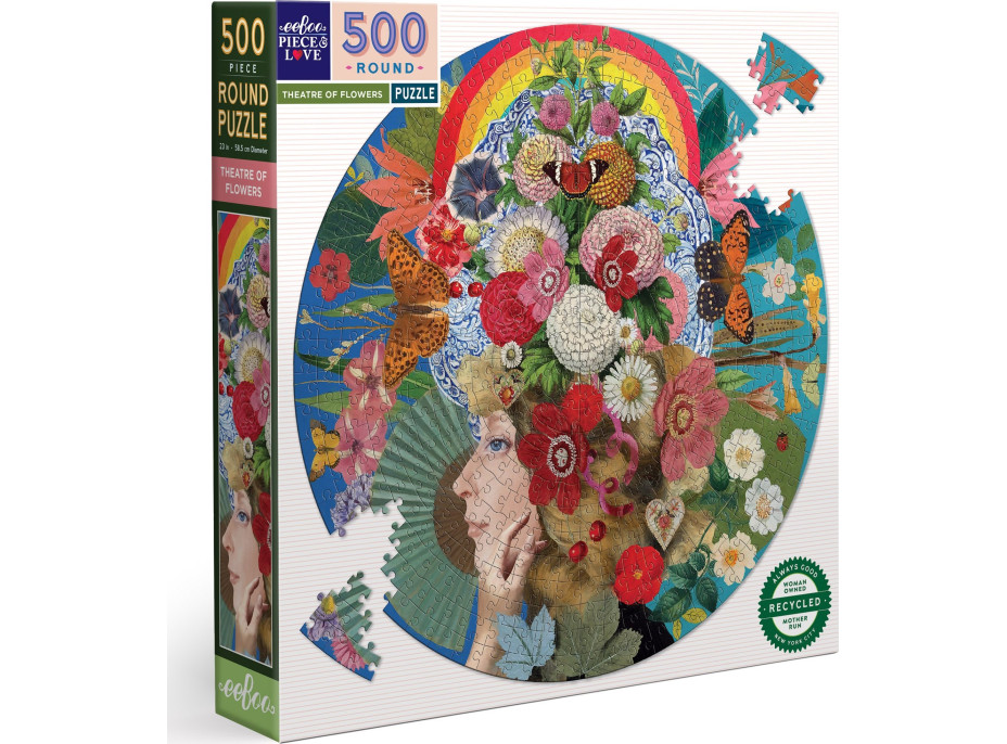 EEBOO Okrúhle puzzle Divadlo kvetín 500 dielikov