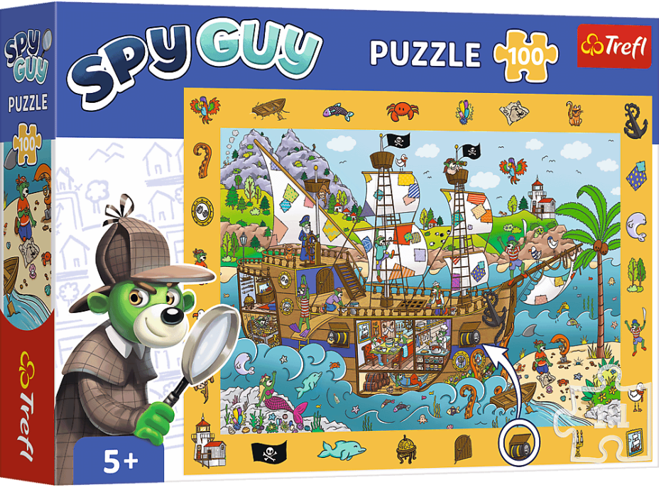 TREFL Puzzle s hľadaním obrázkov Spy Guy: Pirátska loď 100 dielikov