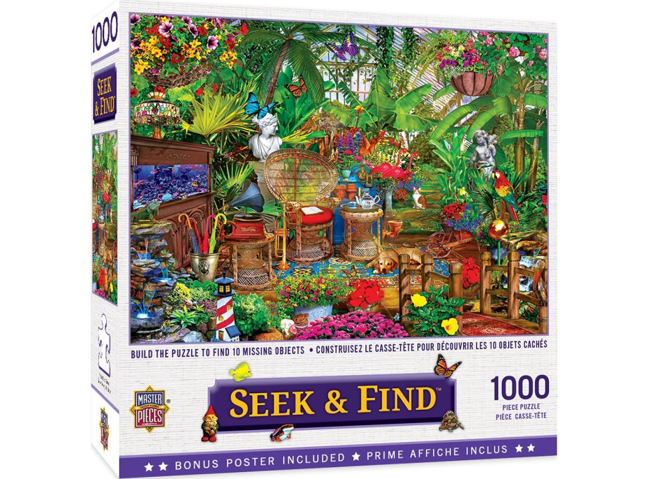 MASTERPIECES Puzzle Seek&Find: Záhradná skrýša 1000 dielikov