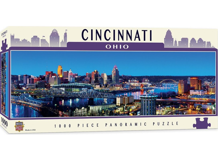 MASTERPIECES Panoramatické puzzle Cincinnati, Ohio 1000 dielikov
