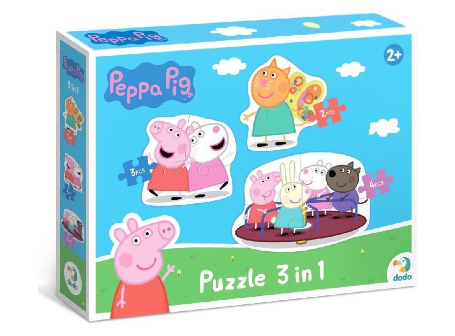 DODO Puzzle Prasiatko Peppa: Kamaráti 3v1 (2,3,4 dielikov)