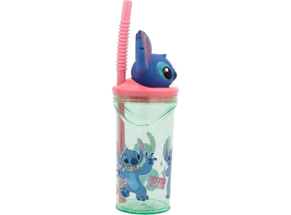 STOR Fľaša na pitie so slamkou Stitch 360 ml