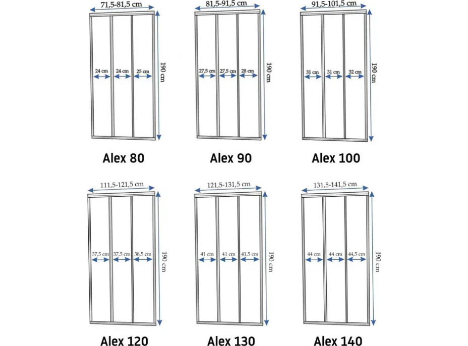 Sprchové dvere Rea ALEX 120 cm - brúsené zlaté