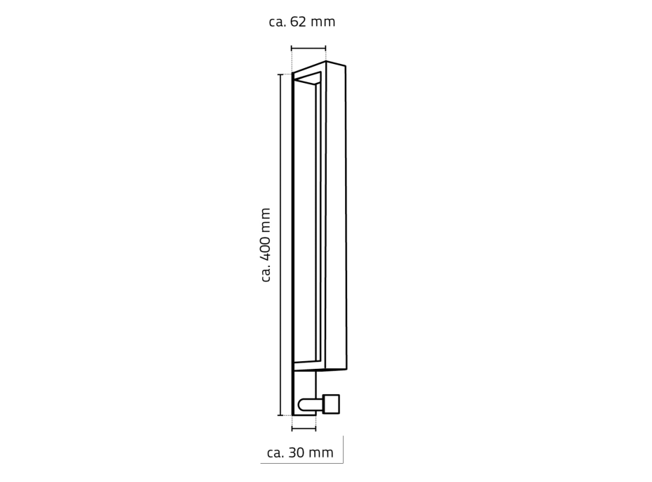 Ridder STYLE držiak uterákov 400x30mm, čierna mat 11122110