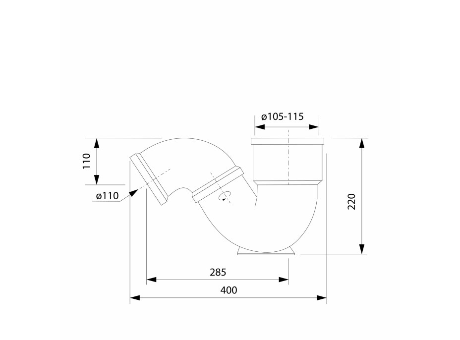 Aqualine Násuvný sifón, DN110mm TU588