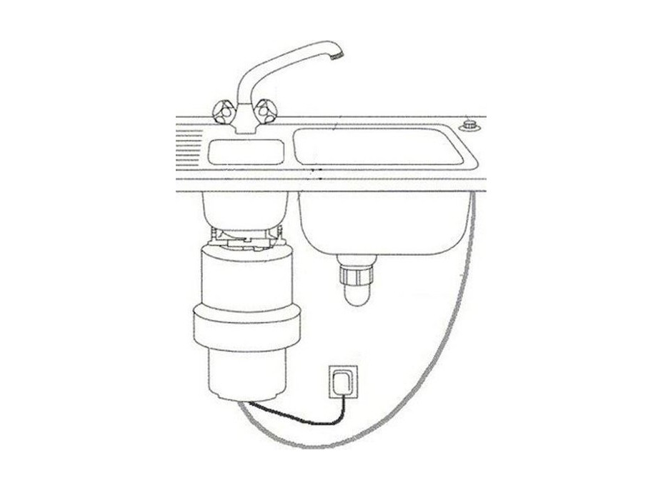 Sapho IN SINK drezový drvič kuchynského odpadu, 230V, 380W, pneu. spínač MODEL56