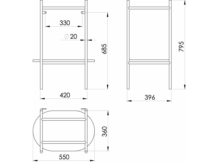 Sapho PUNO podstavec pod umývadlo 550x795x396mm, zlato mat SKA590-5