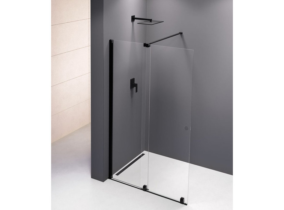 Polysan MODULAR SHOWER zástena s pojazdmi 1400 mm, čierna MS5-140B