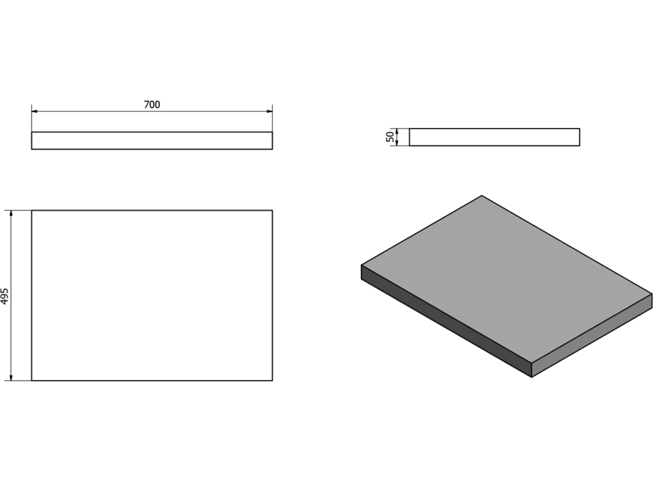 Sapho AVICE doska 70x50cm, dub Rover AV074