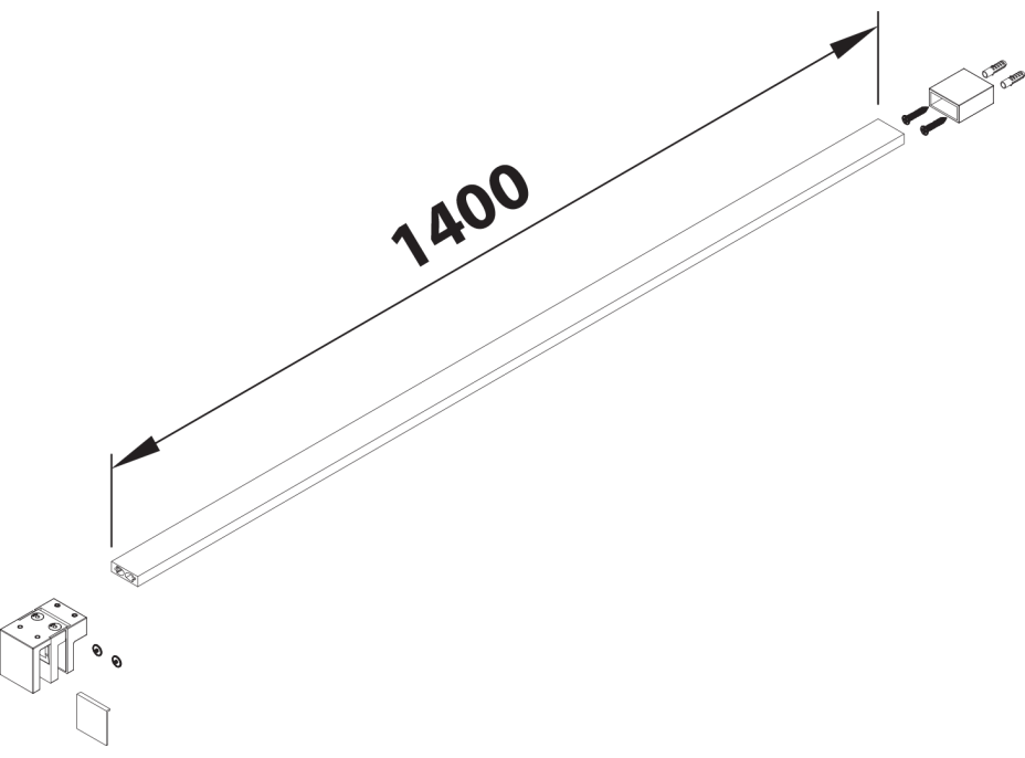 Polysan Vzpera k MS5 kolmá, 1400 mm, chróm RL840