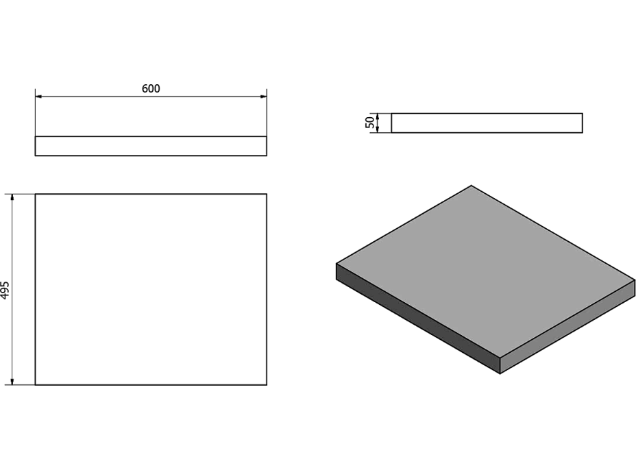 Sapho AVICE doska 60x50cm, dub Rover AV64