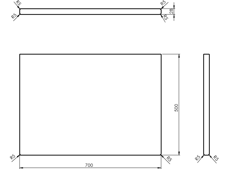 Sapho WOODY doska 700x28x500mm, masív prírodný dub WD070-70