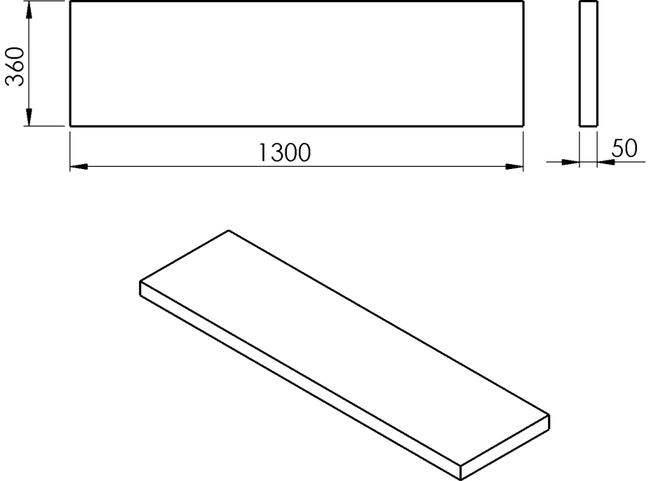 Sapho AVICE doska 130x36cm, dub Rover AV1364