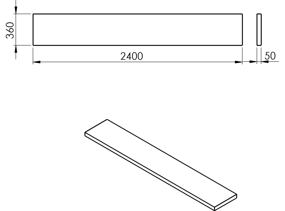 Sapho AVICE doska 240x36cm, old wood AV2468