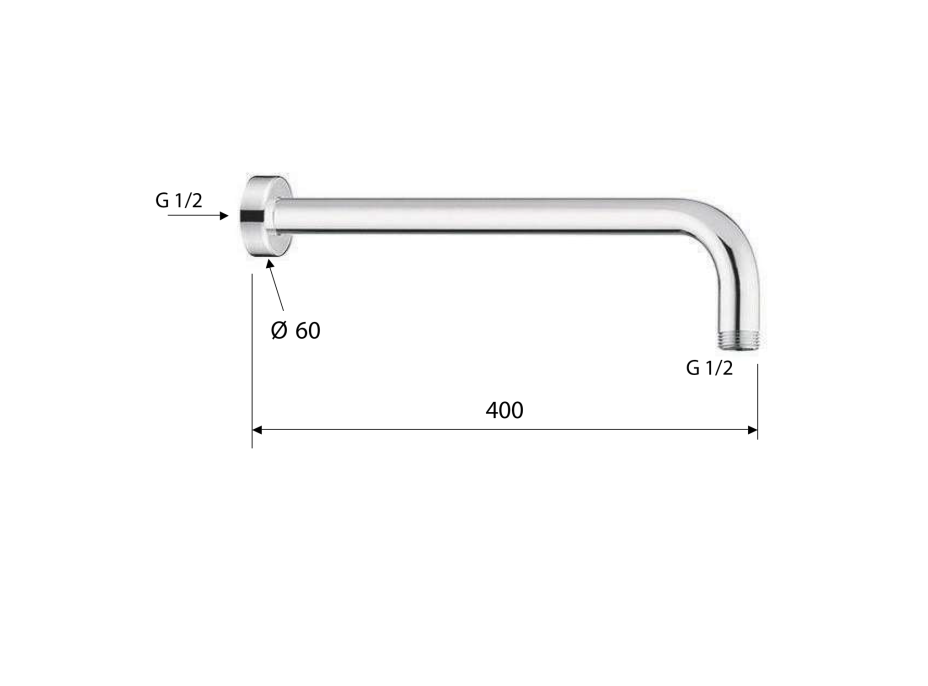 Sapho Sprchové ramienko okrúhle, 400mm, zlato BR517