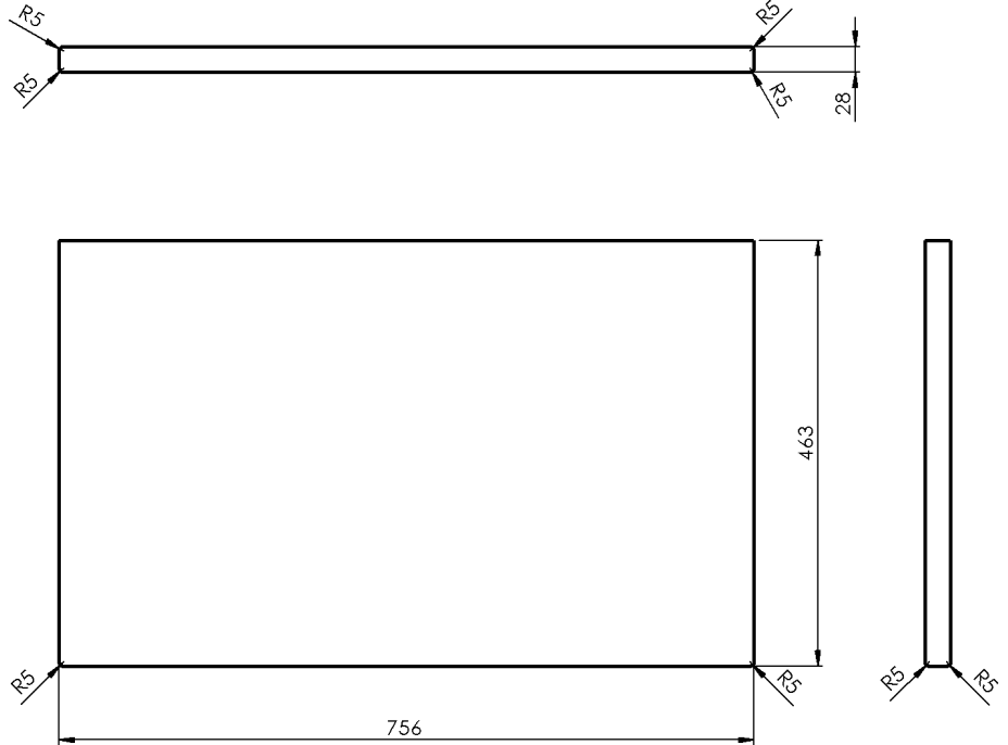 Sapho WOODY doska 756x28x463mm, masív prírodný dub WDS750-70