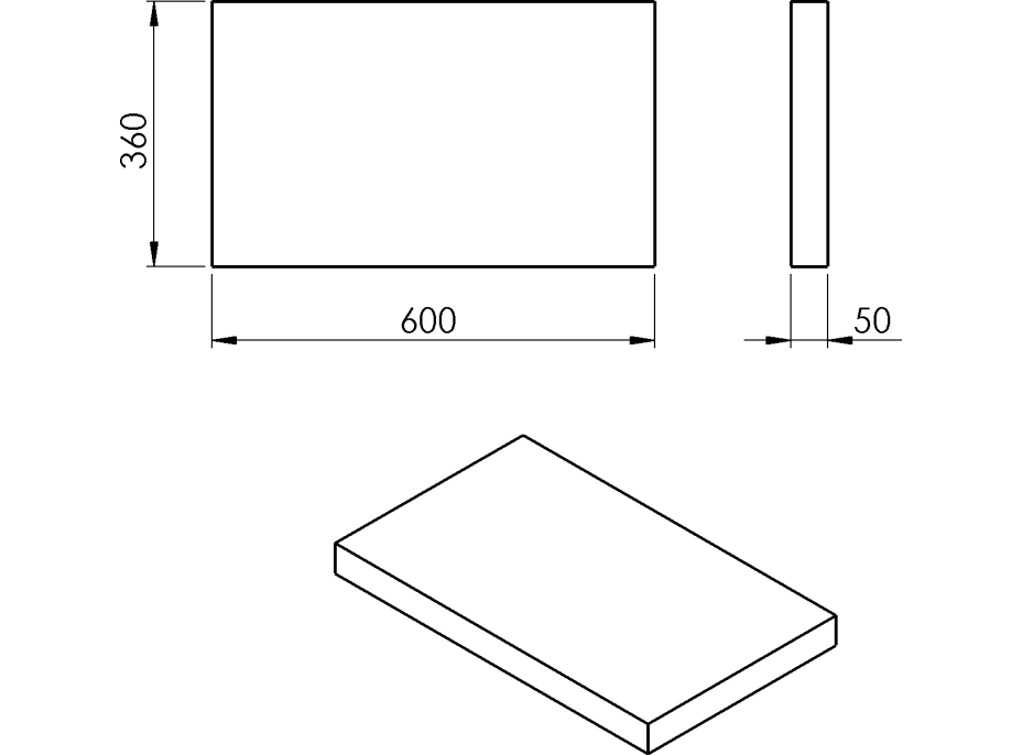 Sapho AVICE doska 60x36cm, dub Rover AV0664