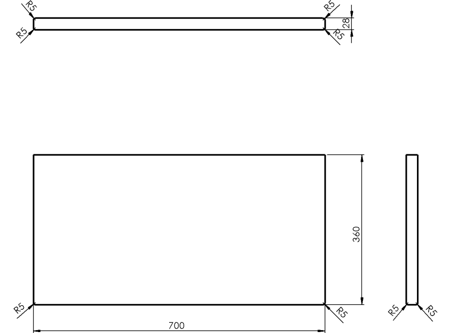 Sapho WOODY doska 700x28x360mm, masív prírodný dub WD076-70