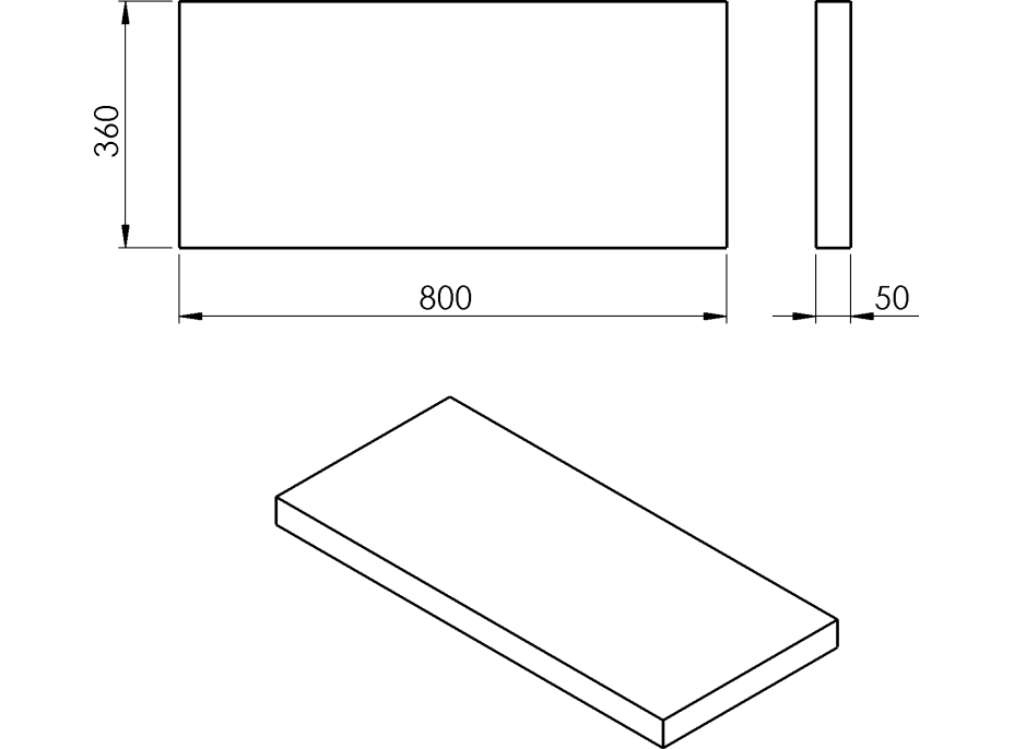 Sapho AVICE doska 80x36cm, dub starobiely AV0865