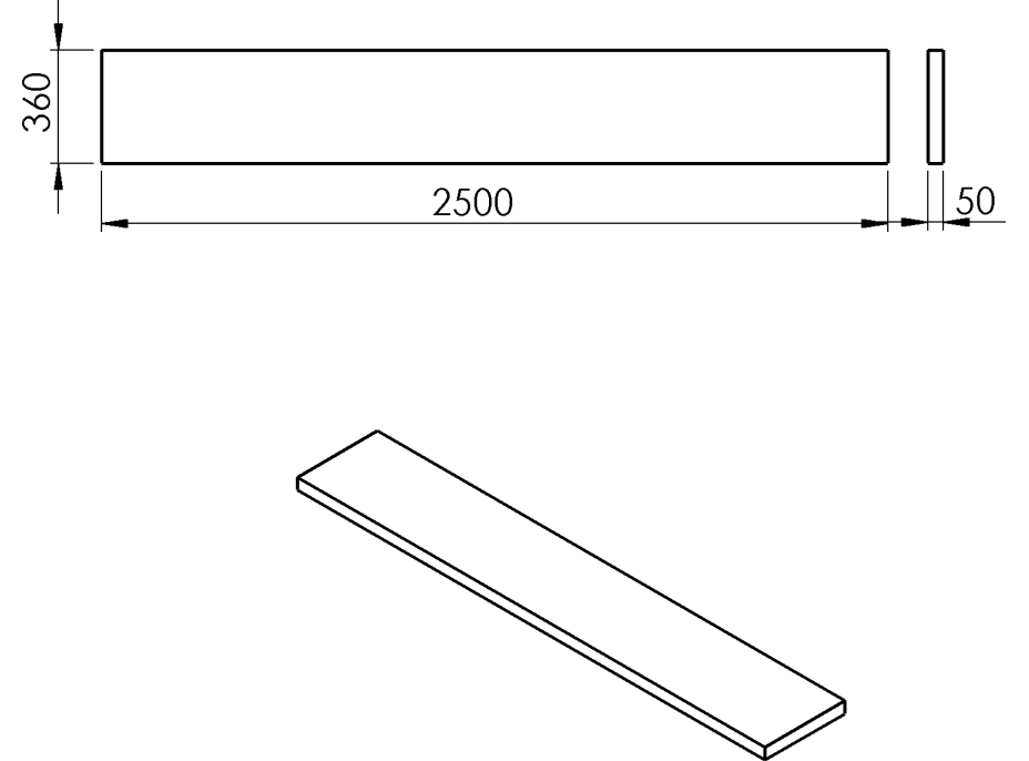 Sapho AVICE doska 250x36cm, dub Rover AV2564