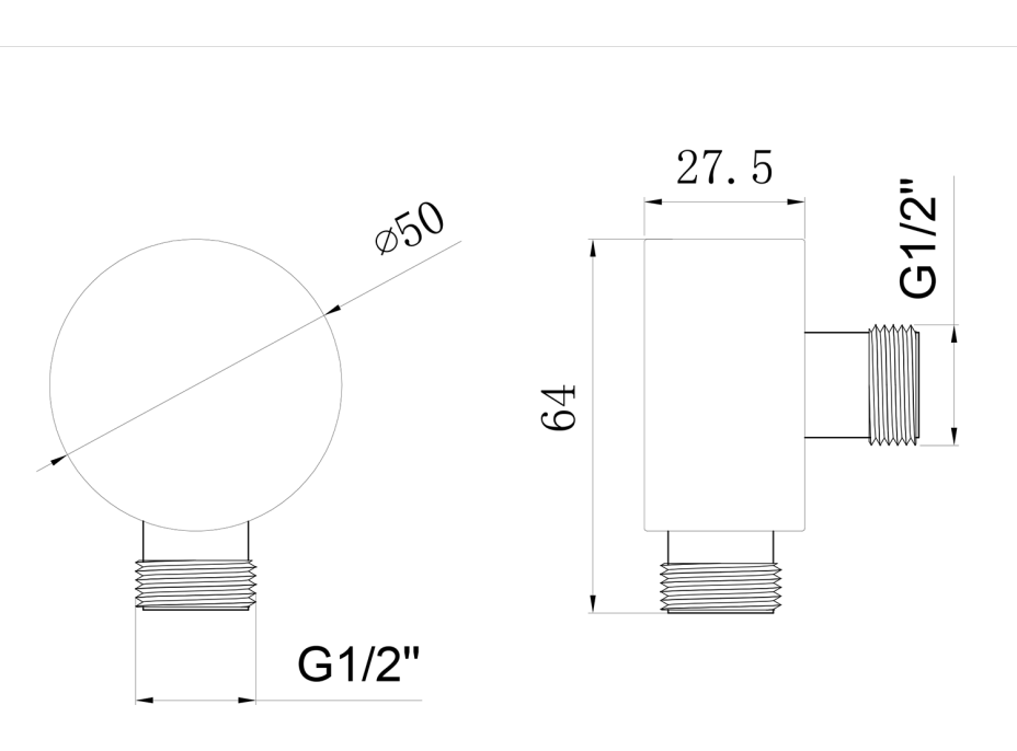 Bruckner Vývod sprchy 1/2", mosadz/chróm 621.500.1